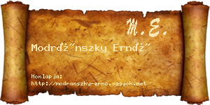 Modránszky Ernő névjegykártya