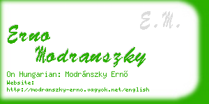 erno modranszky business card
