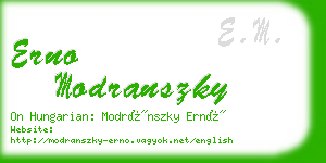 erno modranszky business card